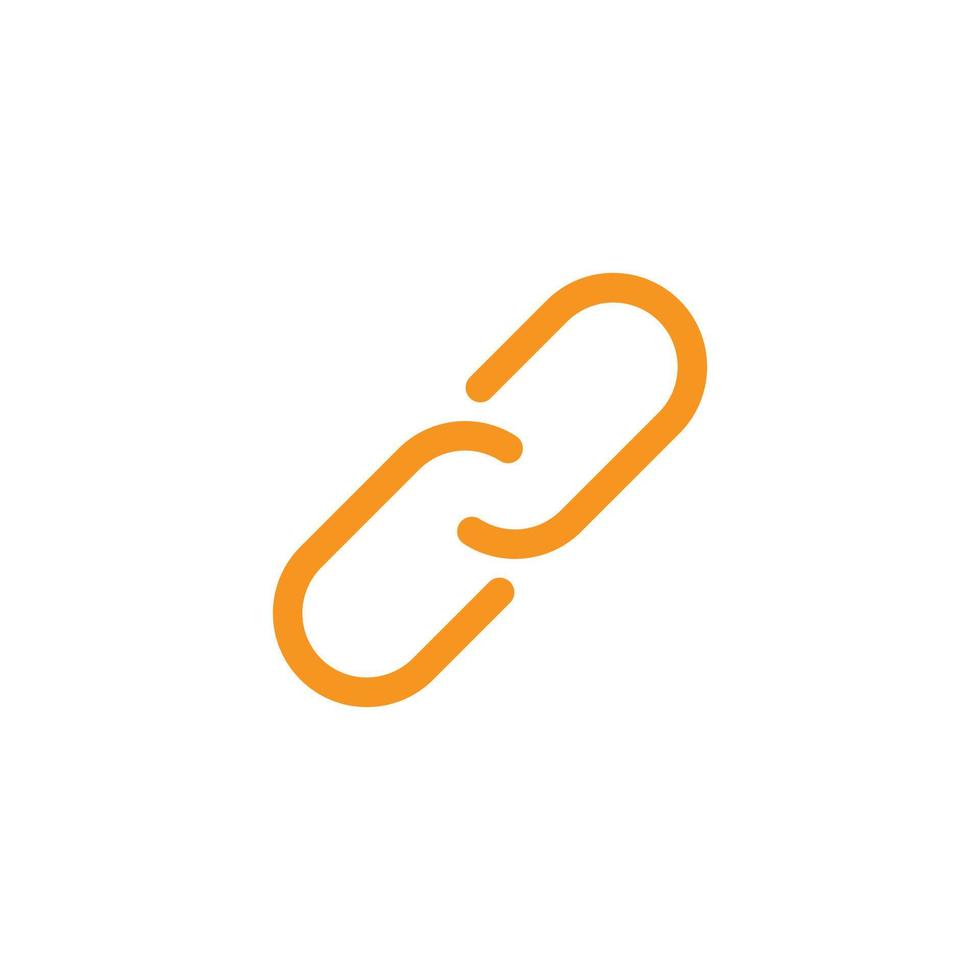 eps10 orange Vektor Link abstrakte Linie Kunstsymbol isoliert auf weißem Hintergrund. Hyperlink- oder Kettenumrisssymbol in einem einfachen, flachen, trendigen, modernen Stil für Ihr Website-Design, Logo und mobile App
