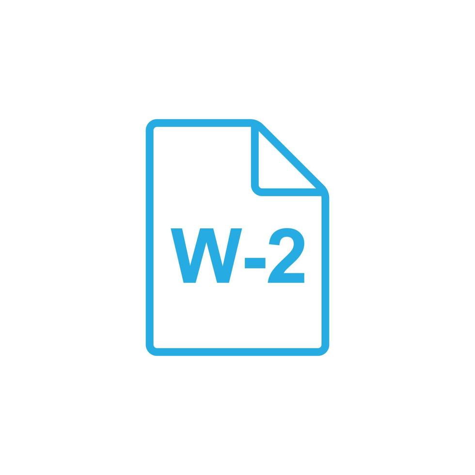 eps10 blauer Vektor w2 IRS-Steuerformular-Dokumentsymbol isoliert auf weißem Hintergrund. Umrisssymbol für Finanzsteuerformulare in einem einfachen, flachen, trendigen, modernen Stil für Ihr Website-Design, Logo und Ihre mobile App