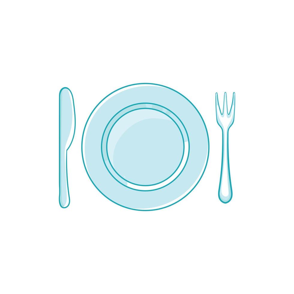 plats miljö med tömma maträtt gaffel och kniv ikon vektor