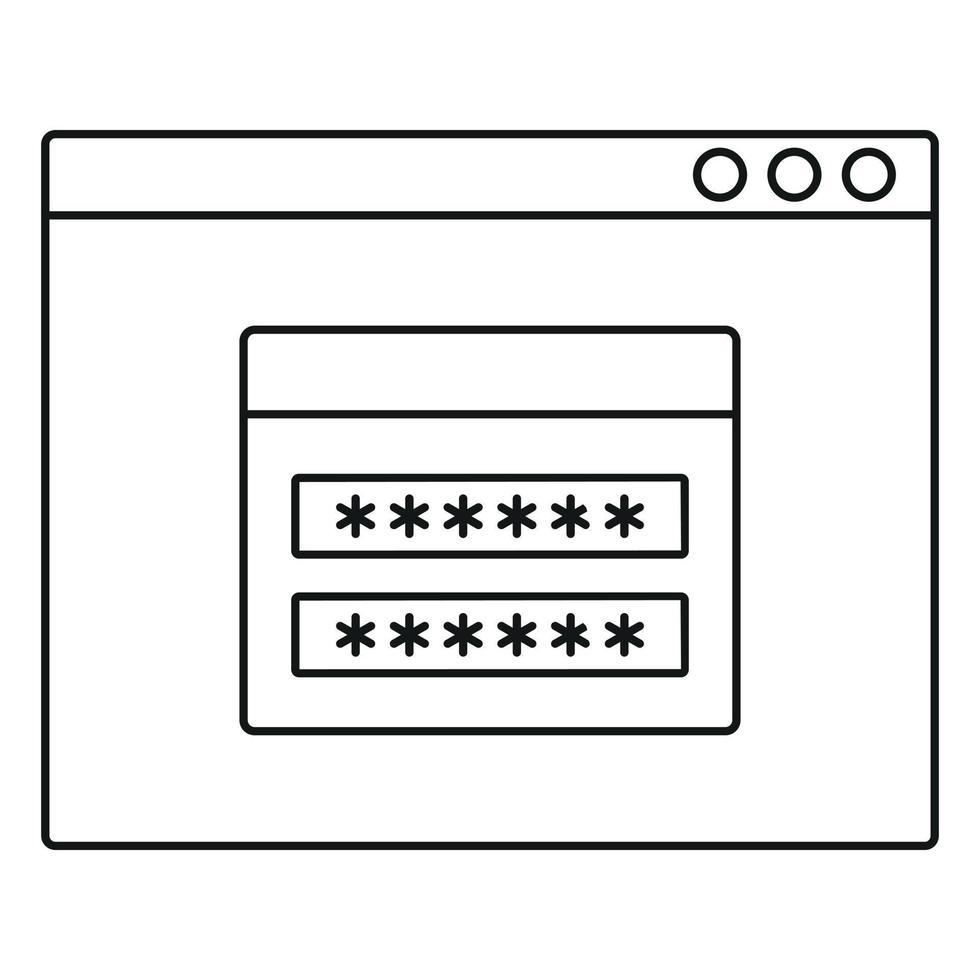 Anmeldekonto-Symbol, Gliederungsstil vektor