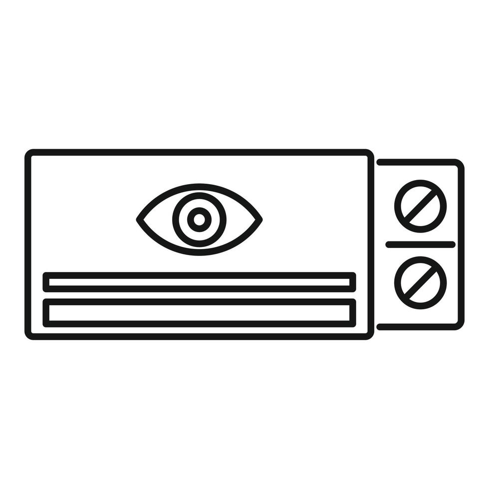 Symbol für Augenpflegepille, Umrissstil vektor