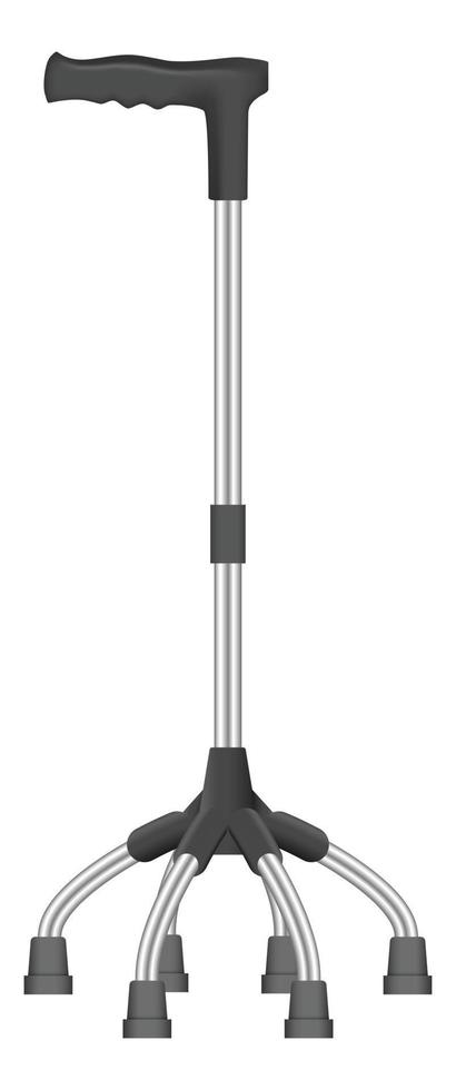Vierbeiner-Gehstock-Symbol, realistischer Stil vektor