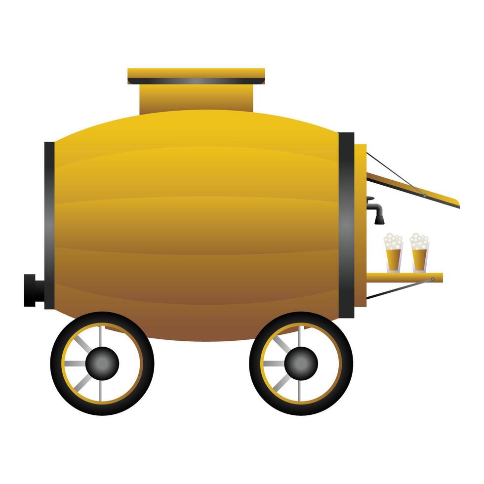 Barrel Bierwagen-Symbol, Cartoon-Stil vektor