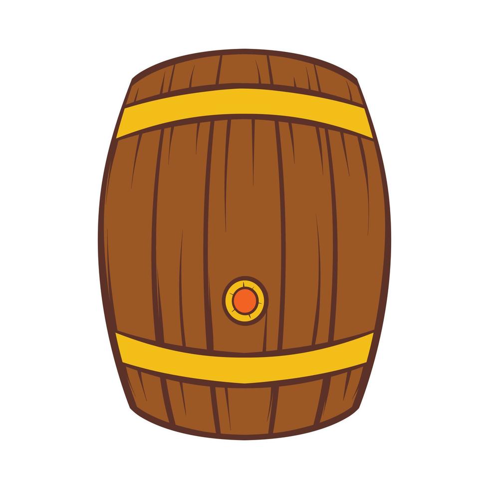 trä- tunna av öl ikon, tecknad serie stil vektor