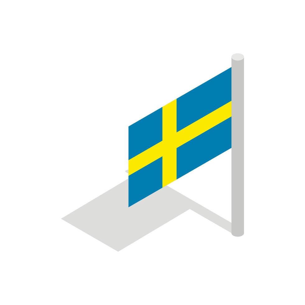 Flagge von Schweden Symbol, isometrischer 3D-Stil vektor