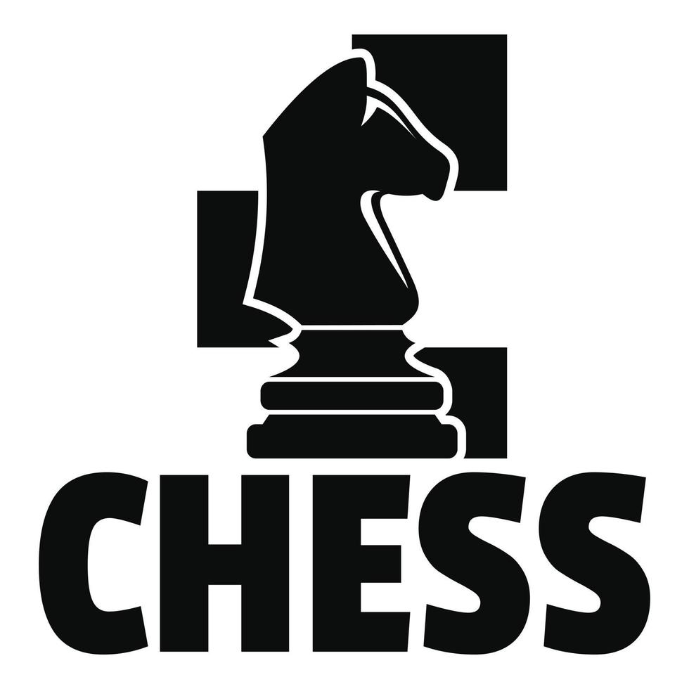 schack häst logotyp, enkel stil vektor