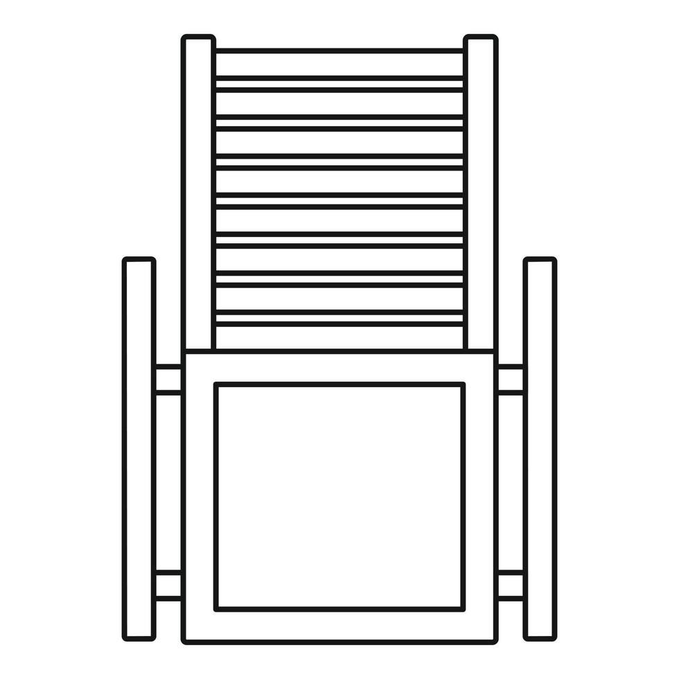 Holz-Liegestuhl-Symbol, Umrissstil vektor