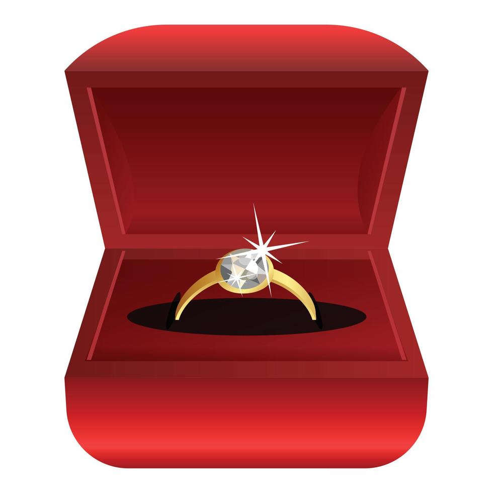 diamant ringa låda ikon, tecknad serie stil vektor