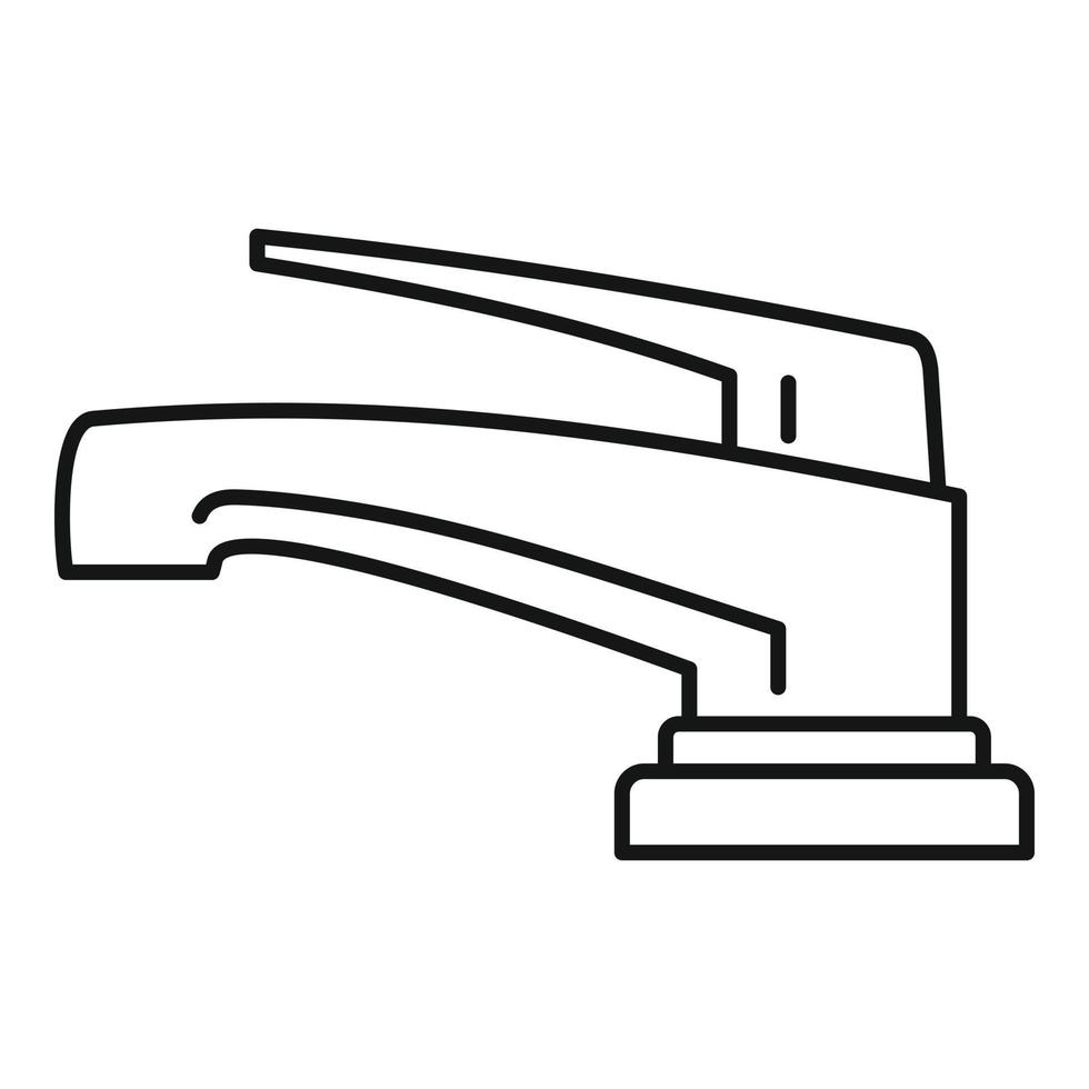 Symbol für verchromten Wasserhahn, Umrissstil vektor