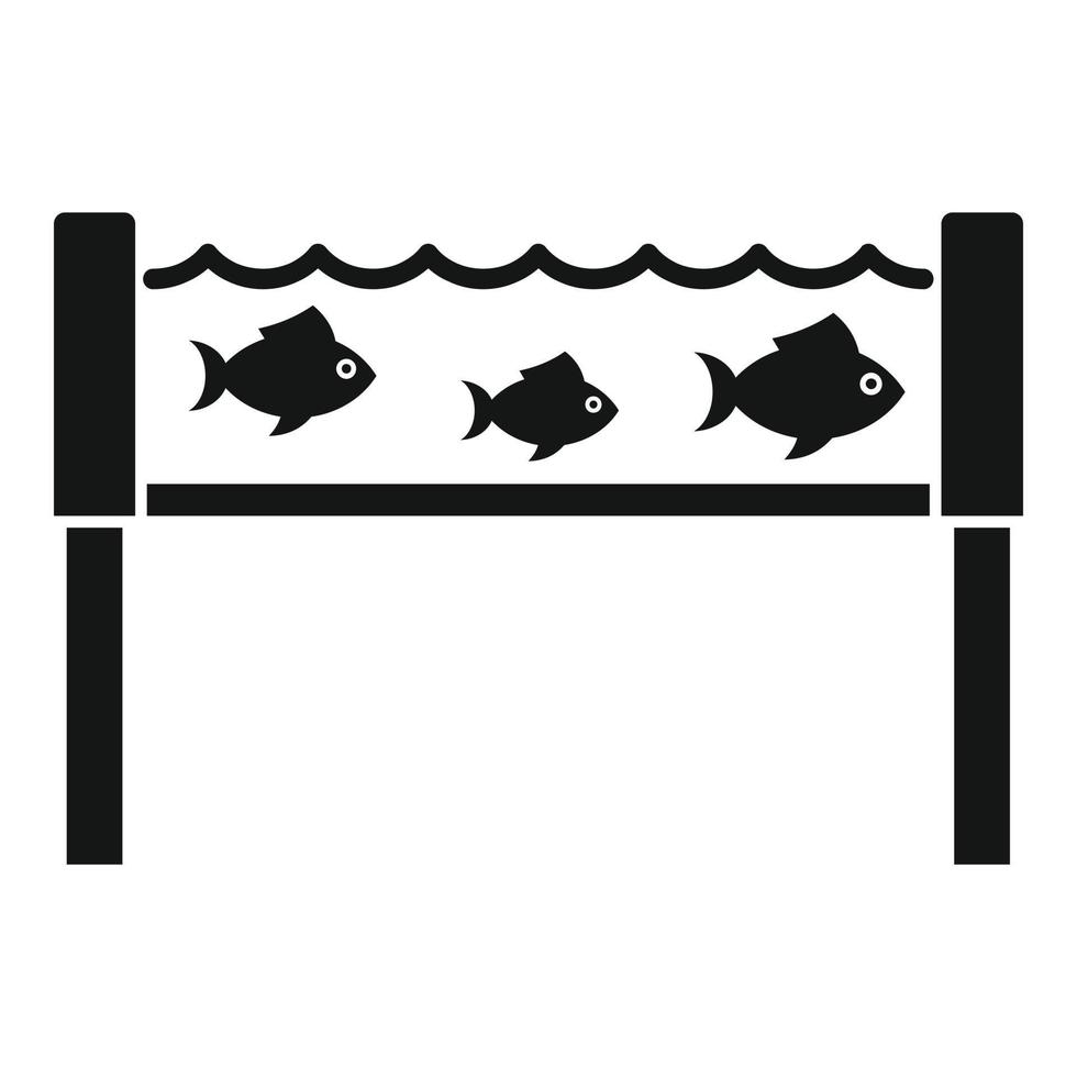 Fischindustrie-Aquarium-Symbol, einfacher Stil vektor