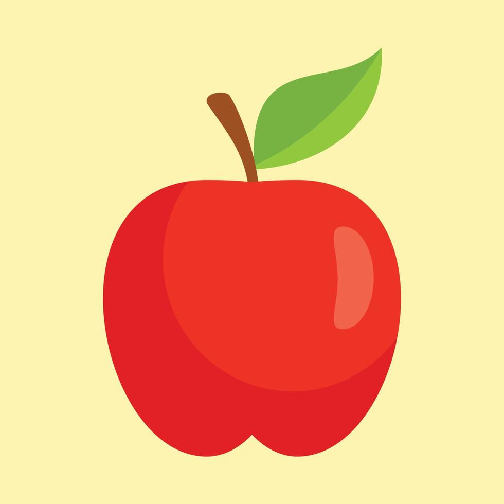 röd äpple ikon, platt stil vektor