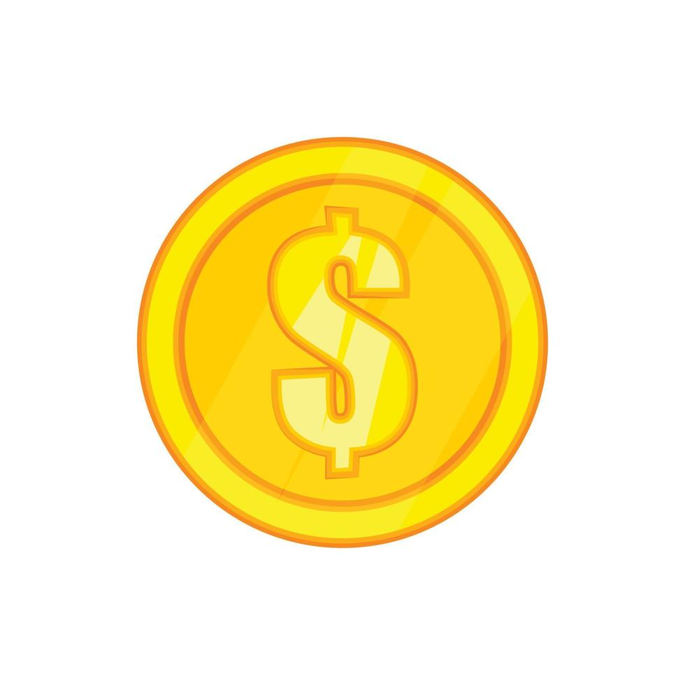 ein Goldmünzen-Symbol im Cartoon-Stil vektor