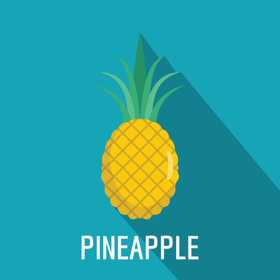 ananas ikon, platt stil vektor