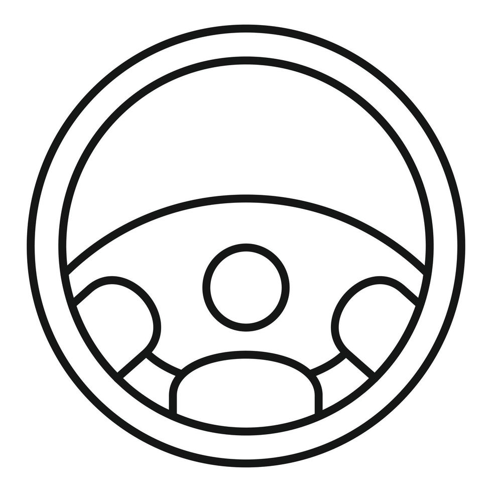 Auto-Lenkrad-Symbol, Umrissstil vektor