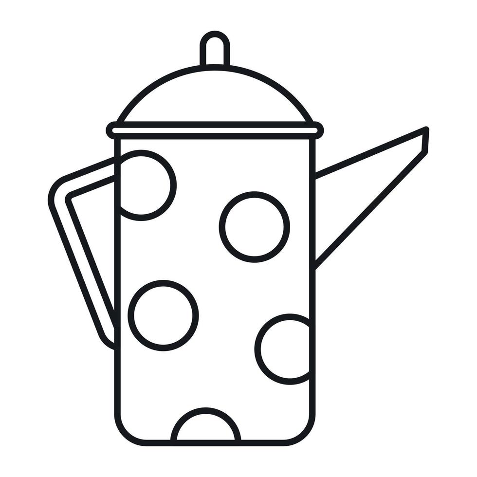 Retro-Kaffeekessel-Symbol, Umrissstil vektor