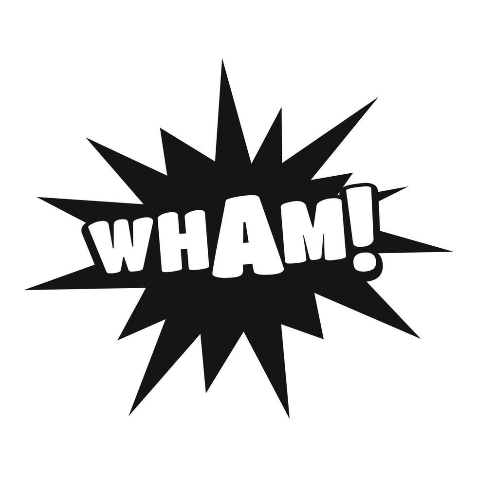Comic-Boom-Wham-Ikone, einfacher schwarzer Stil vektor