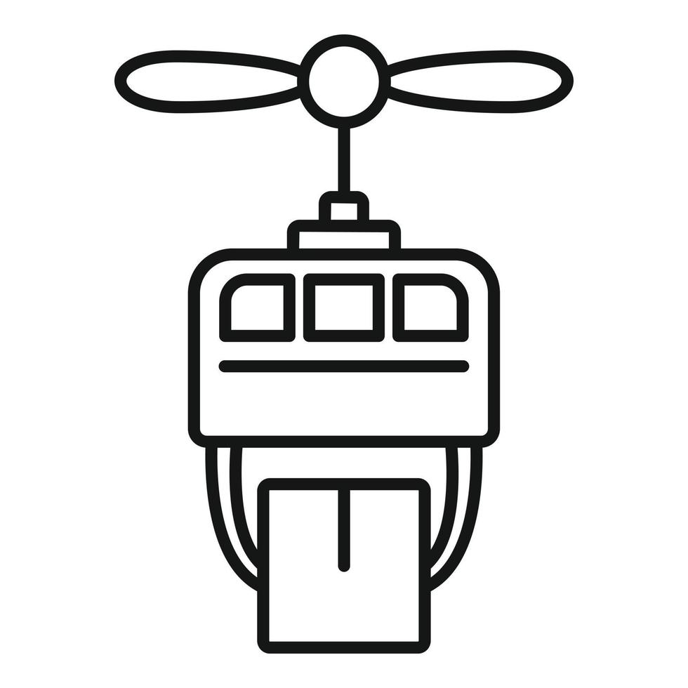 Symbol für die Lieferung von Paketdrohnen, Umrissstil vektor