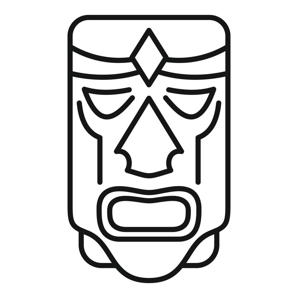 mexikansk trä idol ikon, översikt stil vektor