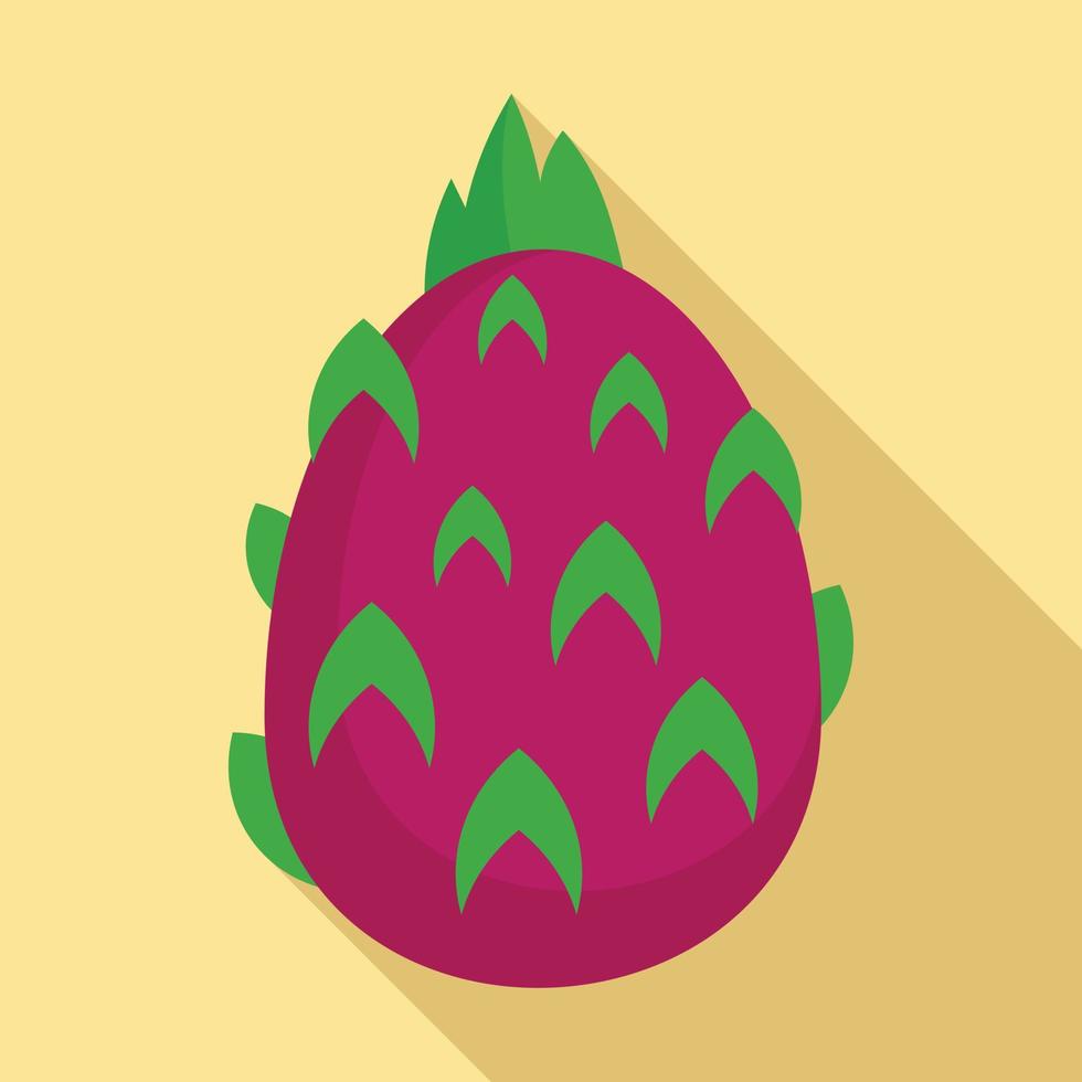 Pitaya frukt ikon, platt stil vektor
