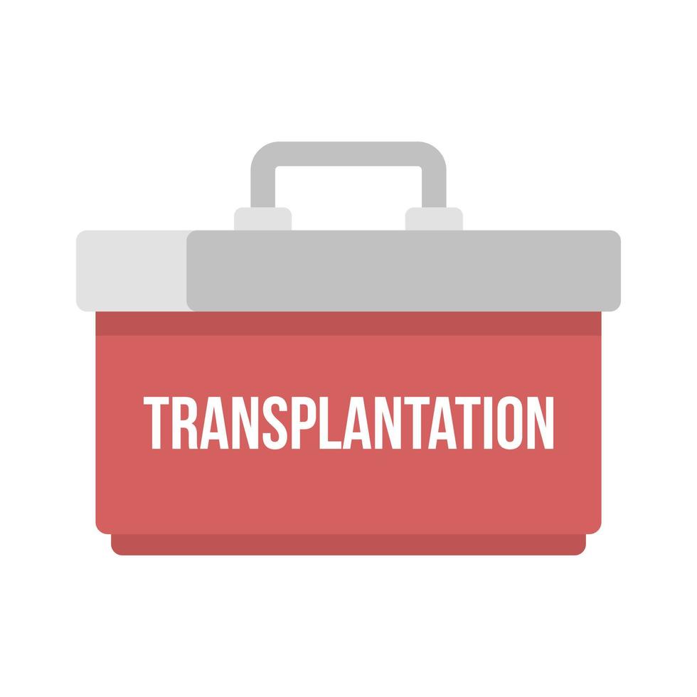 Transplantationsbox-Symbol, flacher Stil vektor