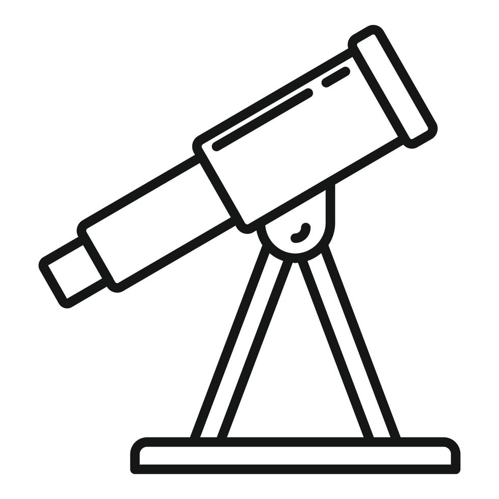 teleskop utforskning ikon, översikt stil vektor