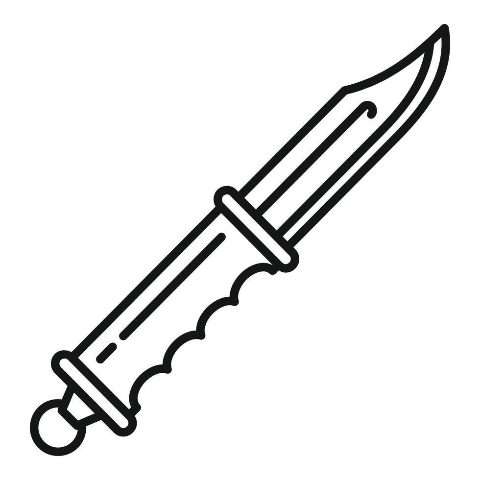 vandring kniv ikon, översikt stil vektor