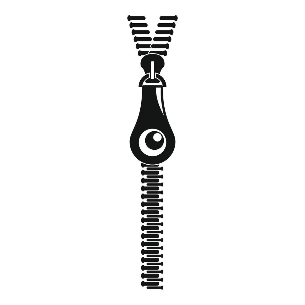Mode-Reißverschluss-Symbol, einfacher Stil vektor