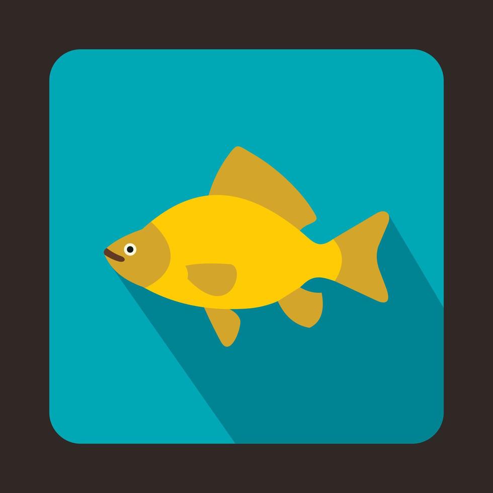gul fisk ikon i platt stil vektor