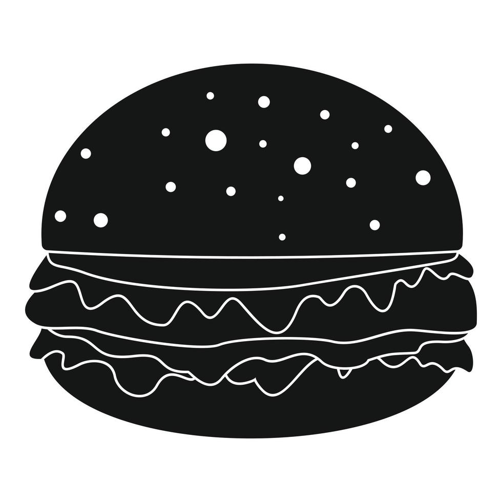 burger ikon, enkel stil vektor