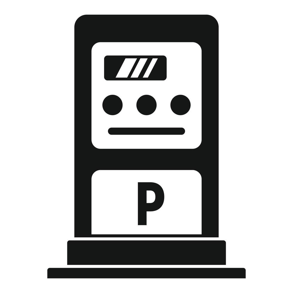 Parkzahlungskiosk-Symbol, einfacher Stil vektor