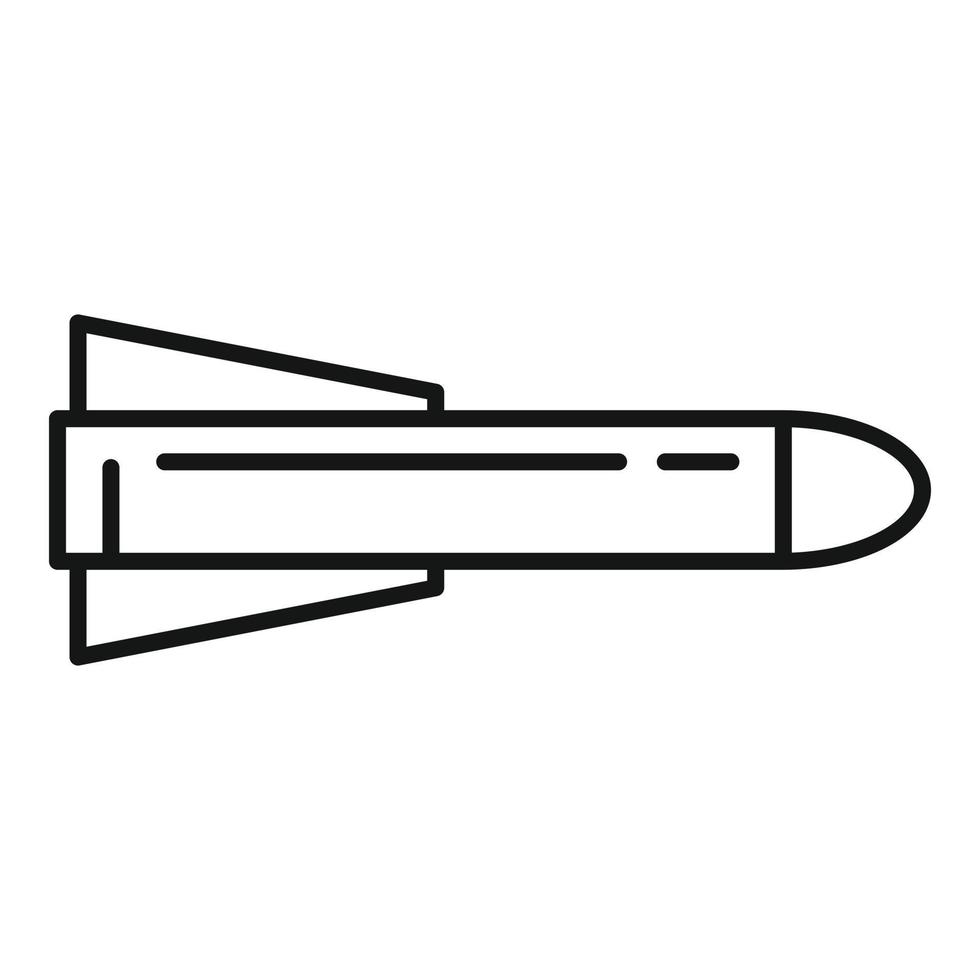 Symbol für Raketenwaffen, Umrissstil vektor