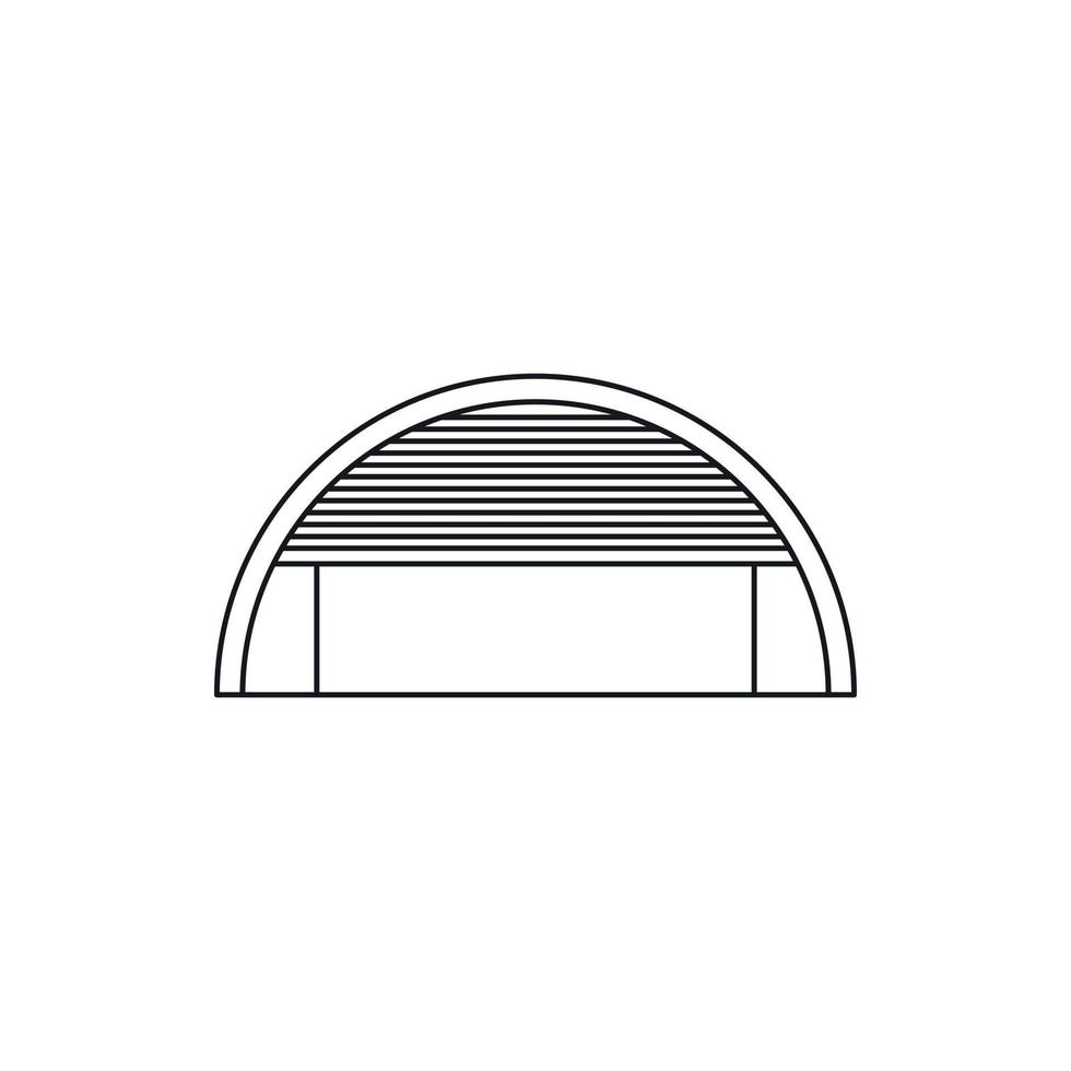runda garage ikon, översikt stil vektor