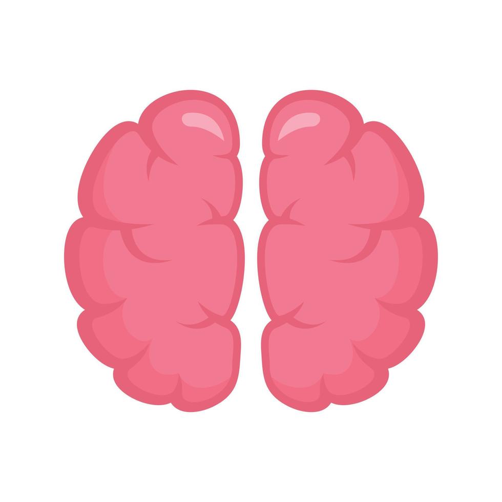 Ikone des menschlichen Gehirns, flacher Stil vektor