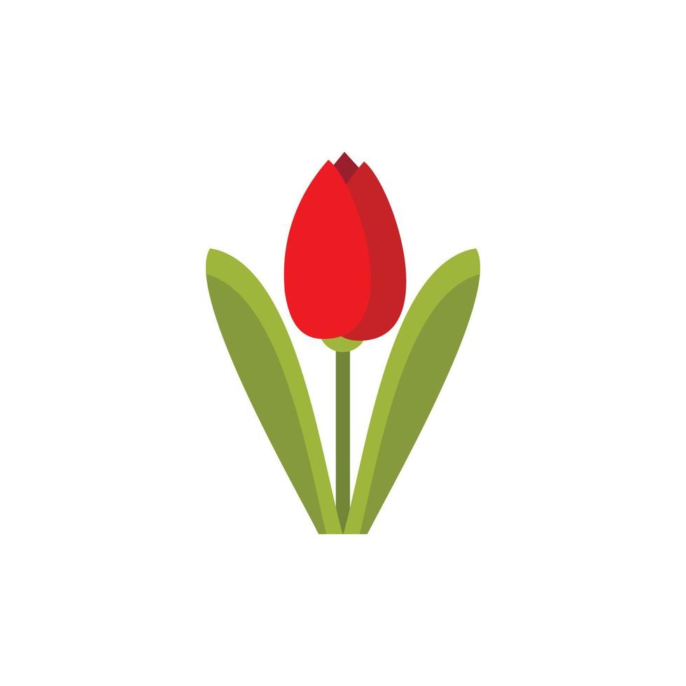 rote Tulpen-Ikone im flachen Stil vektor