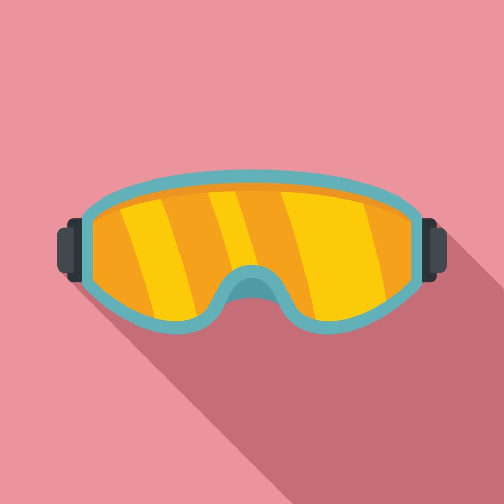 åka skidor glasögon ikon, platt stil vektor