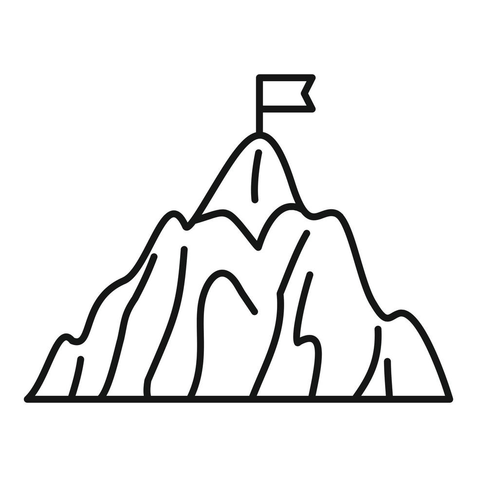 Berg-Business-Ziel-Symbol, Umriss-Stil vektor