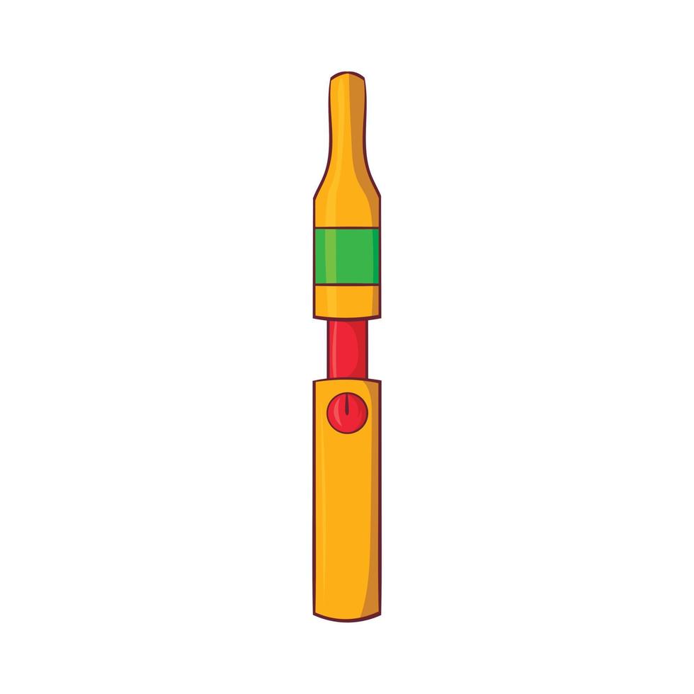 gelbes Symbol für elektronische Zigarette, Cartoon-Stil vektor