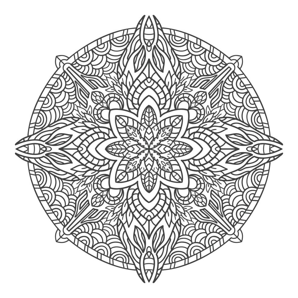 Mandala handgezeichnete Malvorlagen für Erwachsene vektor