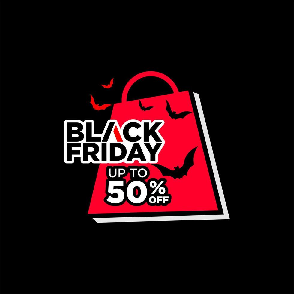 black friday label moderne bannerwerbung einkaufstasche vektor