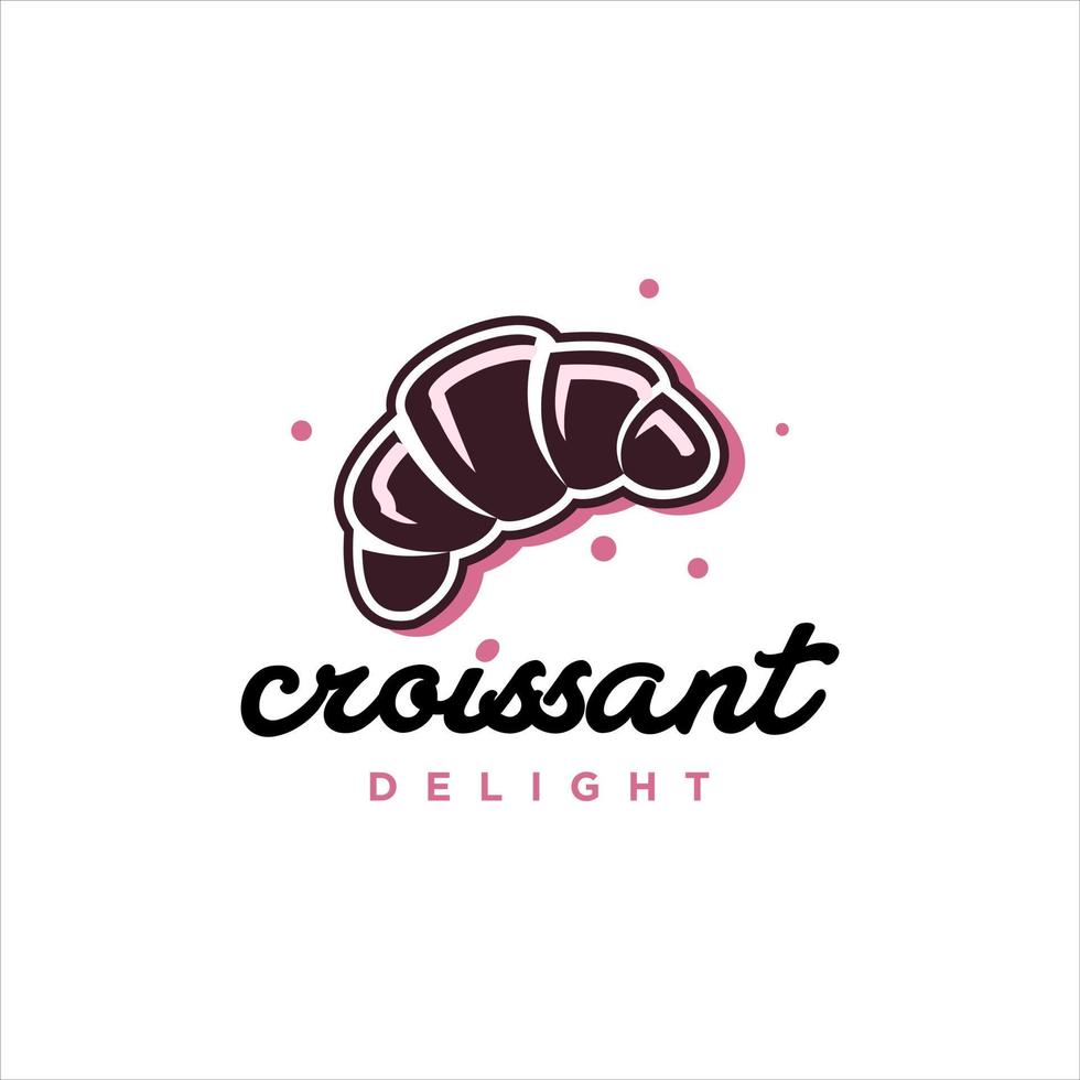Bäckerei Logo Design Cartoon Croissant Vektor