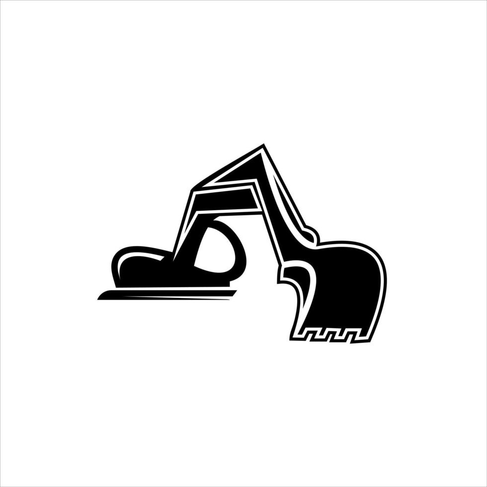 grävmaskin logotyp modern svart grävare vektor