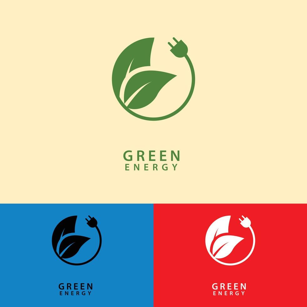 Logo-Icon-Design für grüne Energie vektor