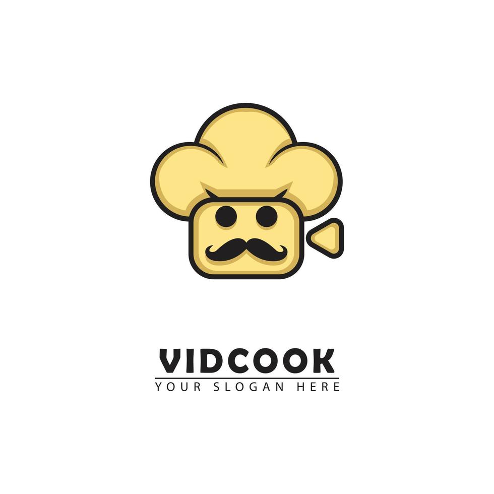 Chef-Video-Logo-Vorlage Design-Vektor vektor