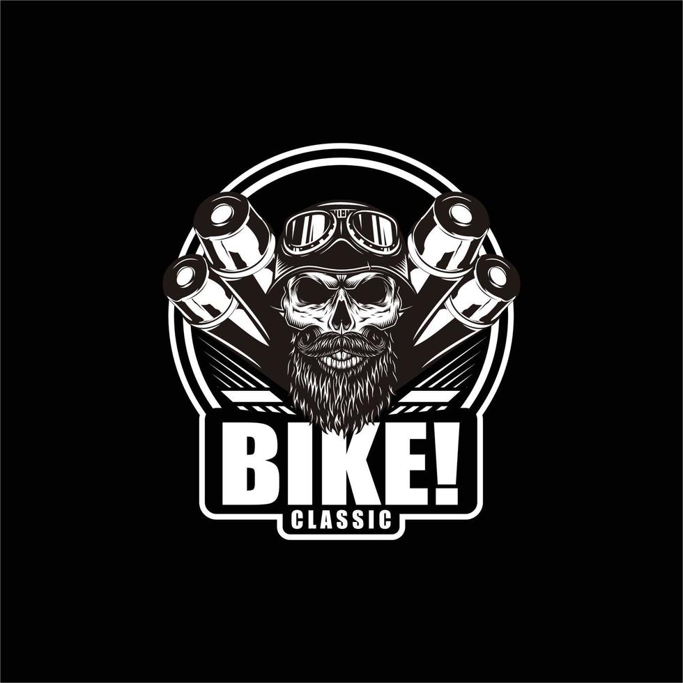 cykel klubb klassisk skalle logotyp vektor