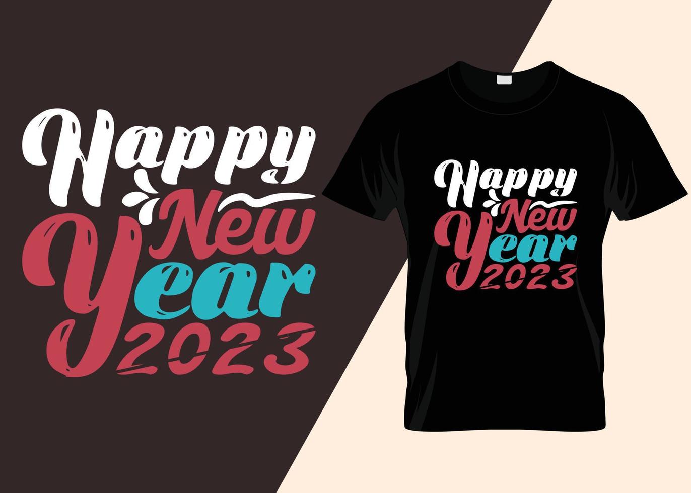 frohes neues jahr 2023 typografie t-shirt design vektor