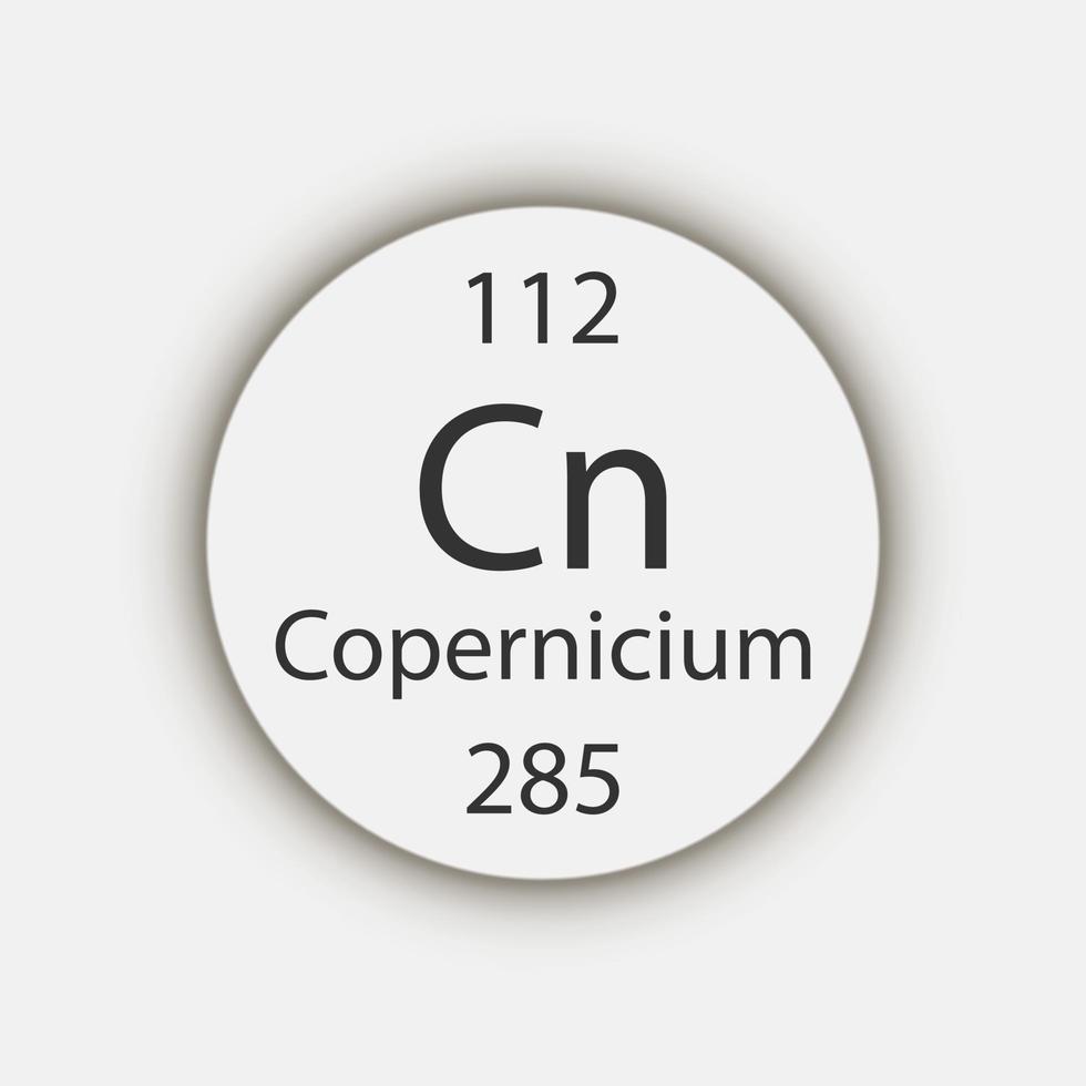 Copernicium-Symbol. chemisches Element des Periodensystems. Vektor-Illustration. vektor