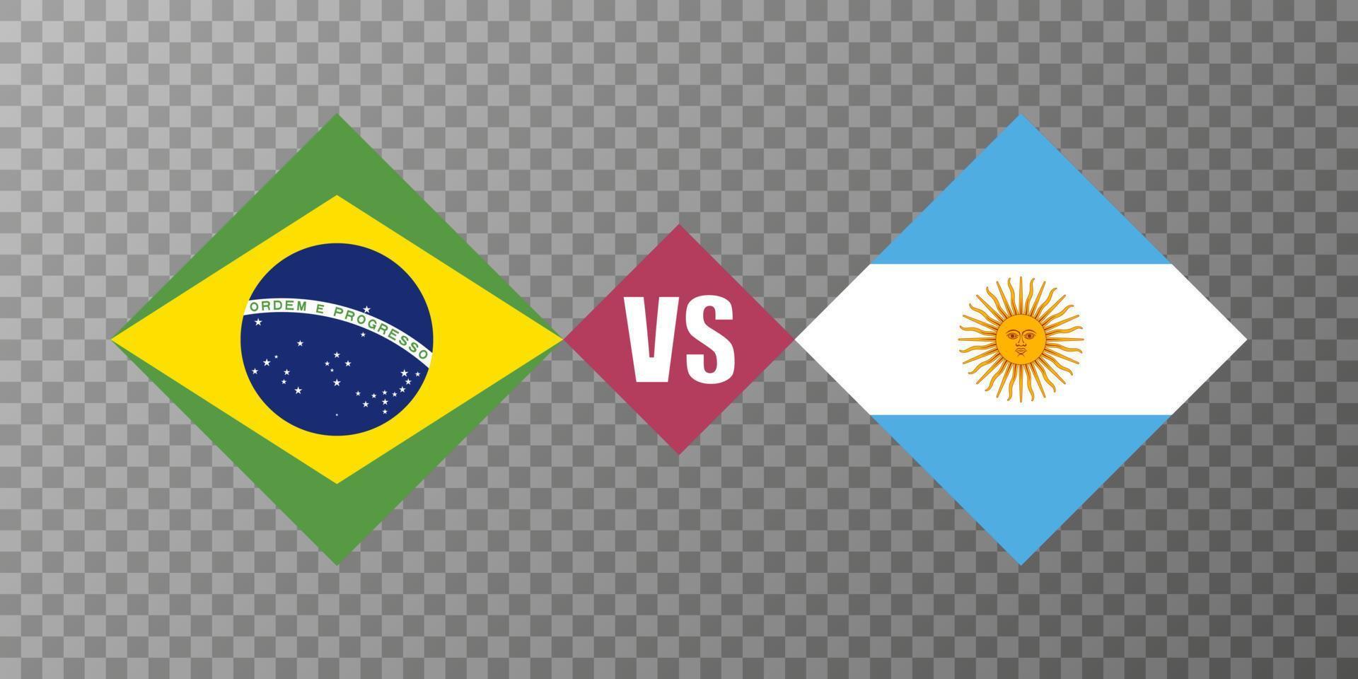 Brasilien mot argentina flagga begrepp. vektor illustration.
