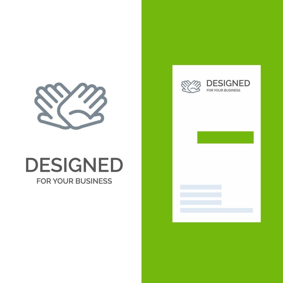 Charity-Hände helfen, Beziehungen zu unterstützen, graues Logo-Design und Visitenkartenvorlage vektor