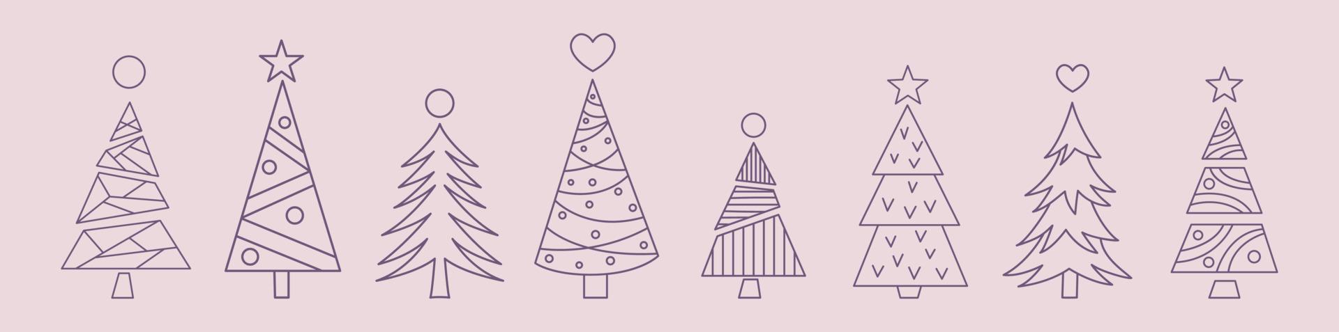 Vektor-Weihnachtsbaum-Set, ClipArt vektor