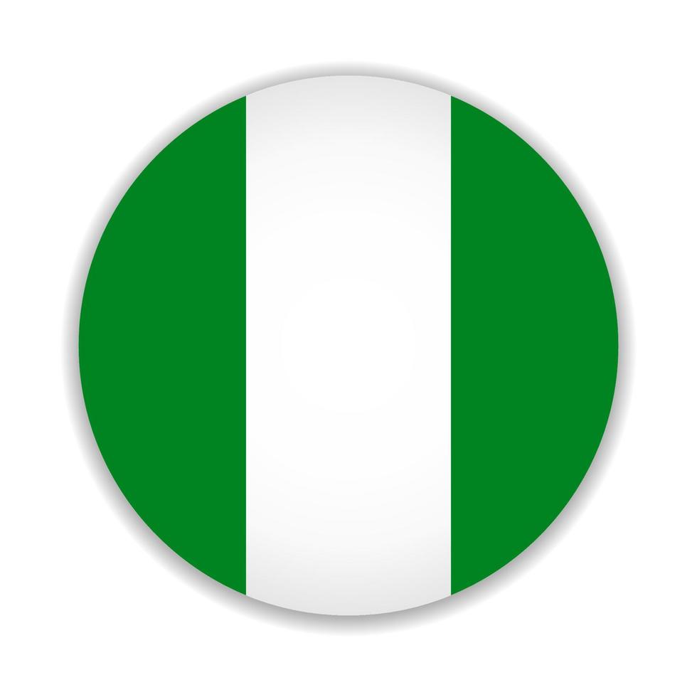 runda flagga av nigeria. vektor illustration.